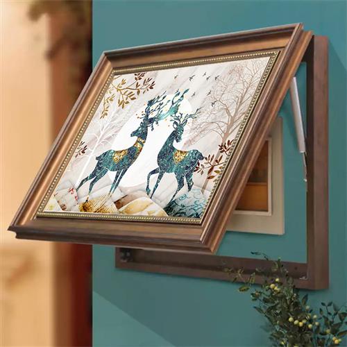 美式配电箱装饰画发财鹿电表箱遮挡画电源箱总开关弱电盒装饰壁画 - 图0