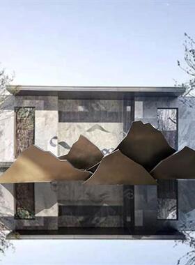 不锈钢假山石片雕塑铁艺金属水景观园林户外庭院背景装饰摆件定制