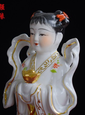 金童玉女摆件结婚送礼观音菩萨善财童子龙女招财家用供奉陶瓷佛像