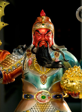 极速无像铜立刀托宝关公武财神摆件佛像关二爷家用供奉客厅公司招