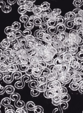 500pcs 11x6mm Transparent Loom Rubber Bands S Clips for DIY