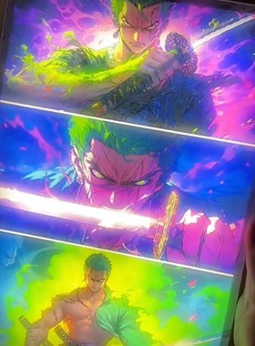 索隆灯光画海贼王小夜灯卧室牀头摆件电竞房装饰发光摆台生日礼物