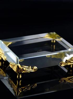 极速金字塔底座小摆件底座水晶金属轻奢底座珠宝展示盘矿标底座