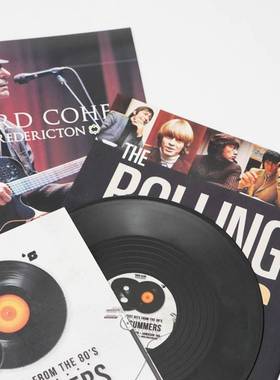 现代简约样板间音乐主题软装饰品摆件复古仿真黑胶唱片道具装饰