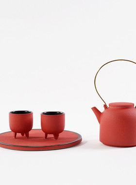 现代新中式创意金属茶壶茶室茶具样板房家居售楼处软装饰客厅摆件