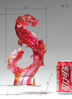 琉璃鱼金玉满堂年年有余家居客厅装饰工艺品招财送礼乔迁创意摆件