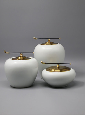 现代新中式软装陶瓷罐摆设装饰摆件样板房客厅书房玄关电视柜饰品