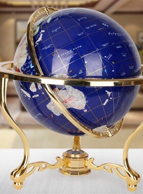 极速景泰蓝宝石贝壳地球仪摆件 公司开业礼品办公室办公桌工艺品