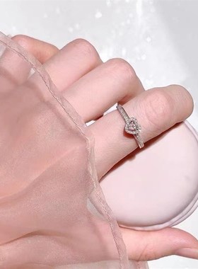 Women simple love pink gem personality fashion diamond ring