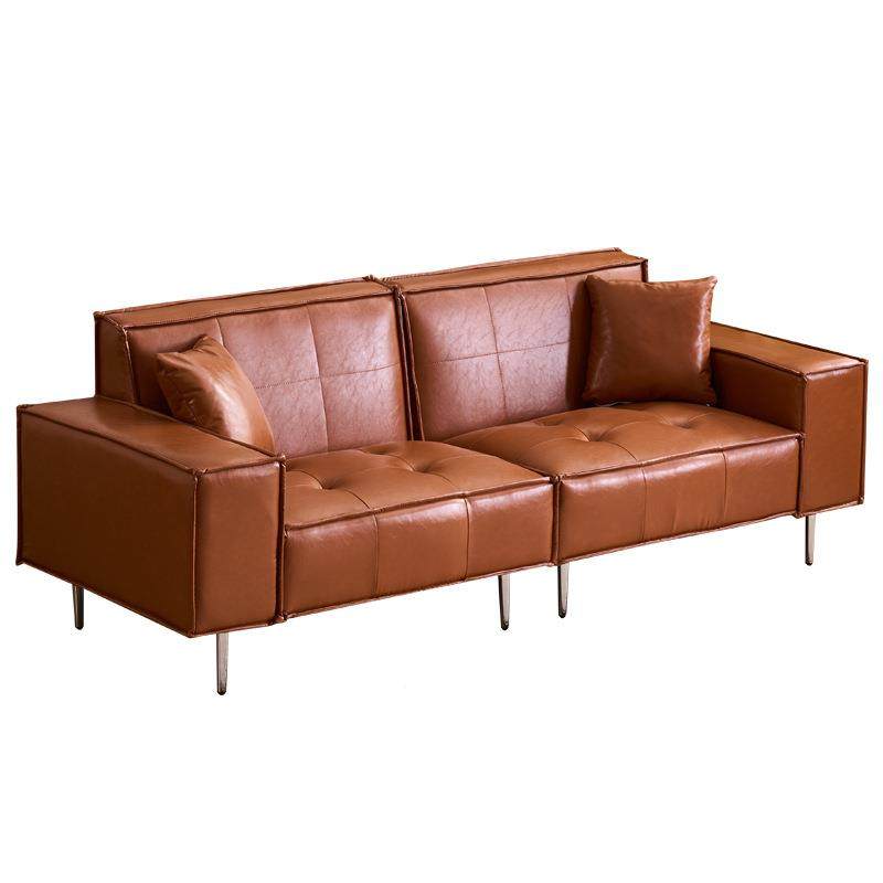 意式极简中古沙沙轻奢6009Z复古油蜡皮发三现代简约发客厅小户型,淘宝优惠券,粉丝福利购,淘宝优惠卷