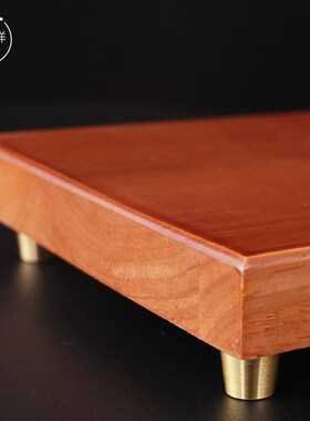 实木底座摆件橡木家居客厅摆放装饰品铜J角底座花盆长方形圆形底