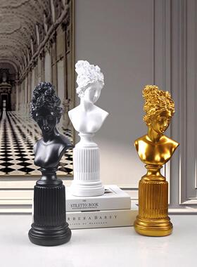 欧洲希腊女神雕塑肖像饰品创意家居客厅艺术石膏雕像树脂装饰饰品