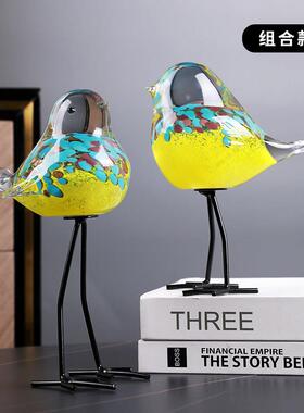 玻璃摆件乔迁客厅家居装饰品轻奢高档高级感玄关办公桌创意工艺礼
