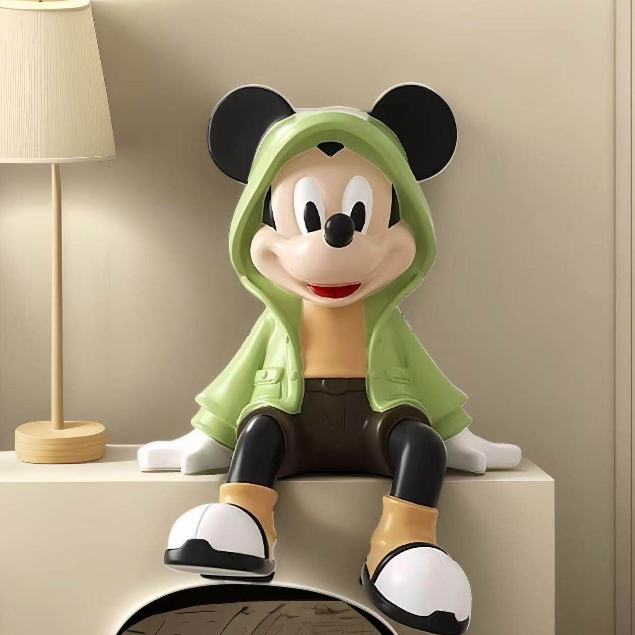 风衣米奇坐姿摆件客厅电视柜装饰入户玄关酒柜高级感小众模型轻奢 - 图1