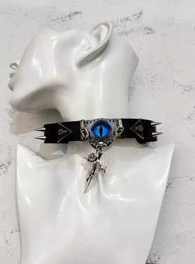 ARB原创亚比项圈暗黑朋克重工哥特恶魔之眼铆钉y2k叠戴两用choker