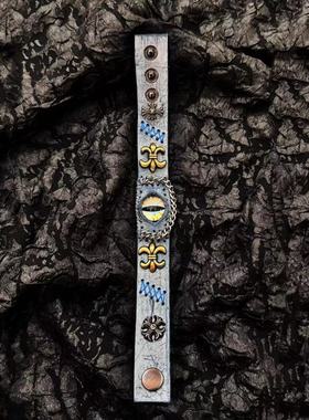 ARB 纯手工暗黑朋克亚比潮流饰品 小众美式恶魔之眼男女手环手链