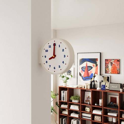 TSC1-1时尚极简钟挂钟客厅表2025新款时覆古时钟转角双挂钟挂钟面 - 图1