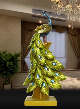 欧式情侣孔雀创意家居树脂工艺品摆件现代客厅装饰品结婚礼品专柜