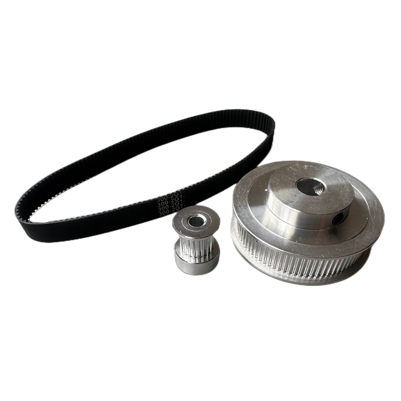 2GT皮带轮GT2同步轮带套件20齿80齿1:4减速比机械传动组件宽10mm - 图0