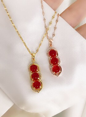 极速Titanium steel do not fade allergy jequirity necklace