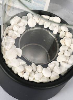 小型桌面酒精壁炉室内不锈钢真火摆件取暖火炉圆形玻璃酒吧气氛灯