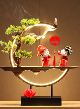 创意新婚礼物摆件送一对结婚新人情侣闺蜜朋友婚庆婚房台灯装饰品