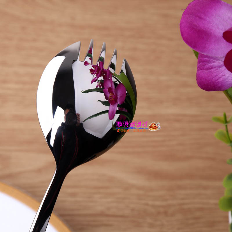 推荐Tablewellware Gold Spoon Set steel cutlery Salad Fork Sa-图1