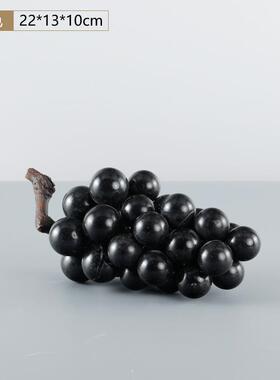 现代GD-98简约灰黑白色大理石葡萄摆件样房售楼客处厅设摆计师软