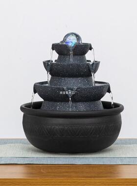 八来财风水轮流办水喷JI515615泉摆件循环水公桌装饰客风厅方桌面