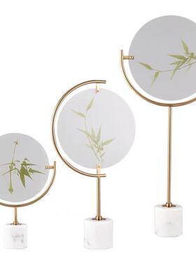 现代新中式清新风亚克力大理石工艺品家居软装饰品摆件样品房展厅