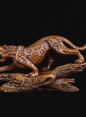 金钱豹老虎狮子狼摆件家居手工客厅树脂工艺品公司开业礼品