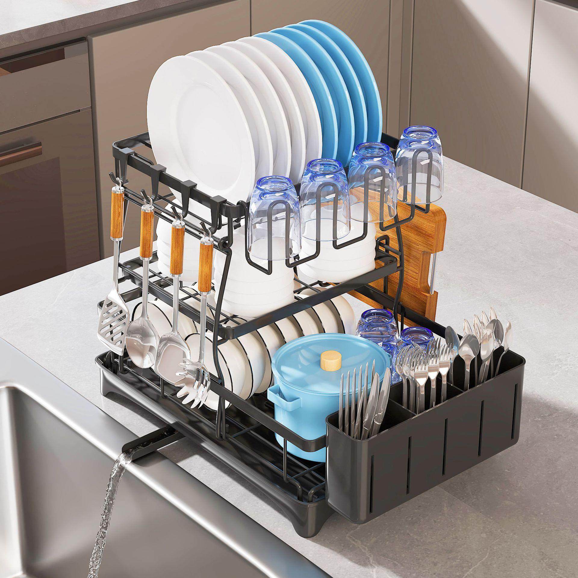 厂家厨房置物架台面多功能碗碟沥水架筷勺杯收纳厨房整理架,淘宝优惠券,粉丝福利购,淘宝优惠卷