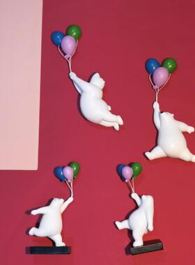 北欧创意墙上气球熊壁饰装饰挂件客厅儿童房卧室内墙壁背景墙挂饰