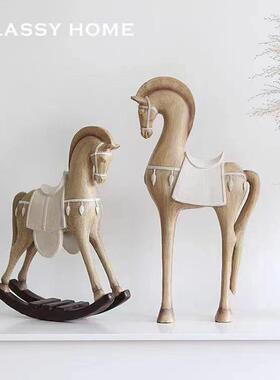 美式乡村尼古拉复古抽象马仿旧雕塑法式田园高级桌面摆件工艺品