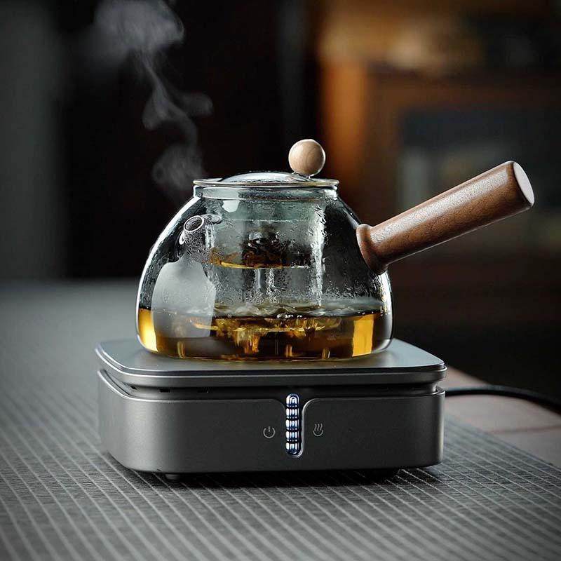 日式玻璃煮茶壶蒸煮一体耐高温加厚实木侧把壶电陶炉专用,淘宝优惠券,粉丝福利购,淘宝优惠卷
