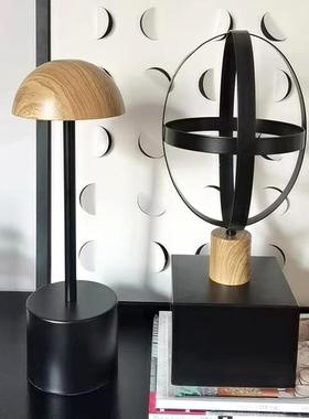 创意现代意式实木铁艺帽托样板房软装搭配家居衣帽间艺术饰品摆件