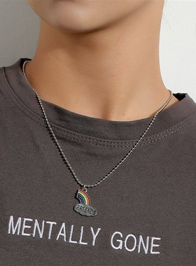 Alloy lock Diamond Pendant oneword buckle Necklace neckchai