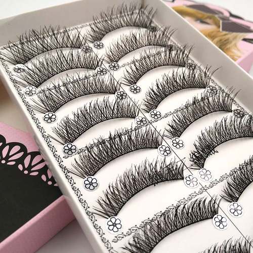SHIDISHANGPIN 10 pairs False Eyelashes Natural Eye Lashes Sy - 图0