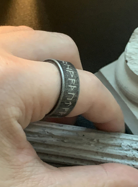 卢恩符文-不掉色钛钢大码戒指男