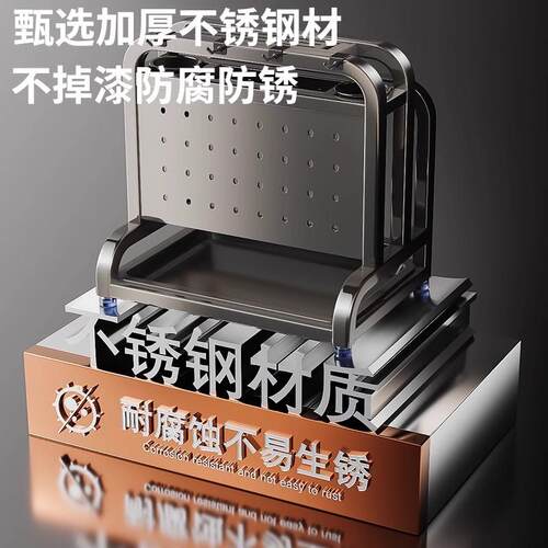 不锈钢厨房刀架置物架2026新款多功能菜板刀具筷笼一体放置收纳架 - 图1