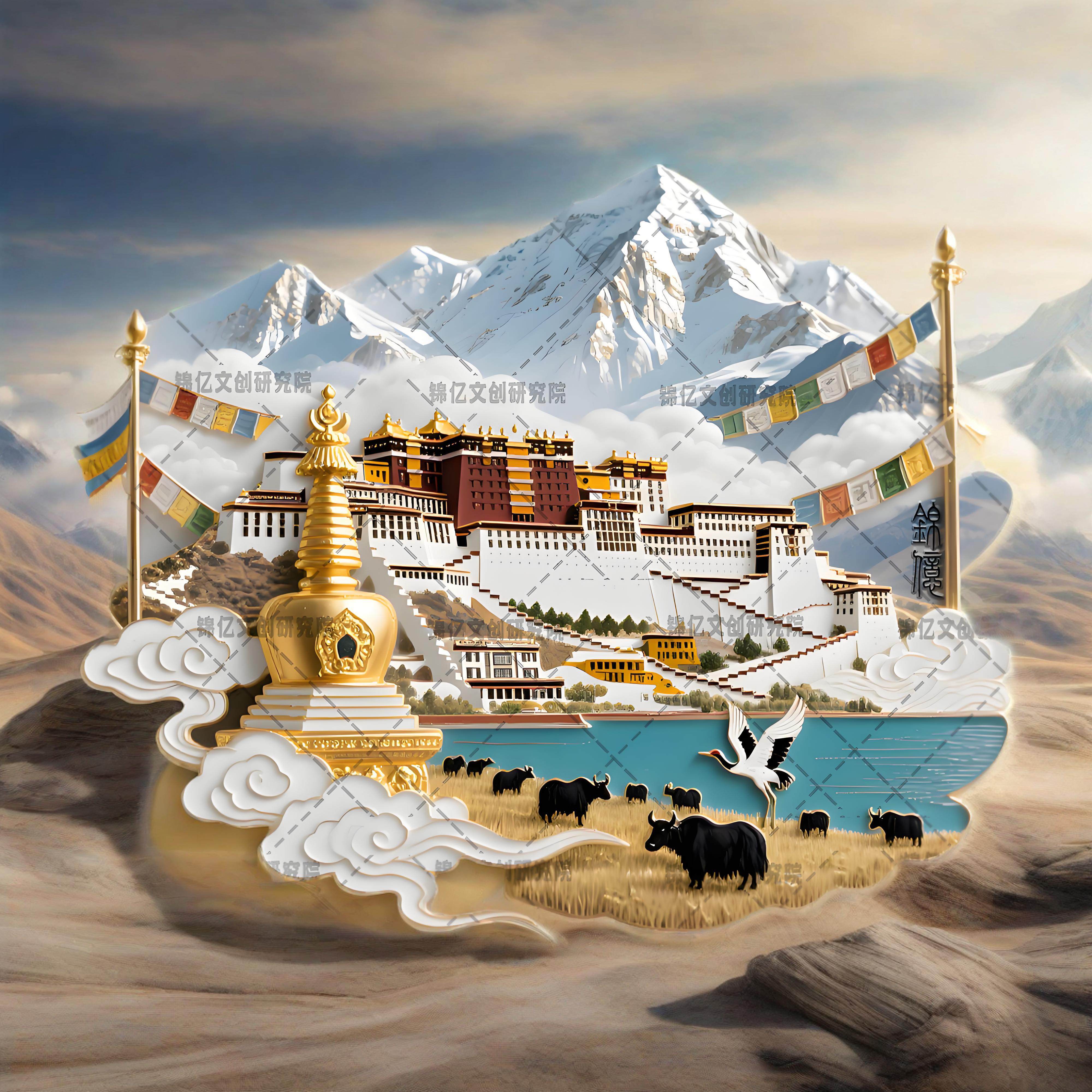 布达拉宫冰箱贴西藏旅游打卡纪念品周边国风金属创意收藏特色文创,淘宝优惠券,粉丝福利购,淘宝优惠卷