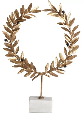 厂促复古金箔麦穗大理石底座艺术品摆件创意家居客厅书房办公室品