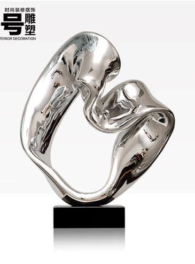 简约现代抽象雕塑艺术品电镀创意摆件酒店客厅样板房家居软装饰品