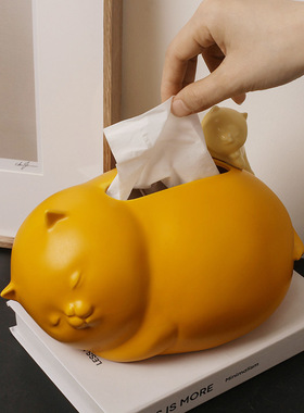 好货简约创意可爱猫咪存钱罐家居钥匙收纳托盘装饰摆件家用桌面纸