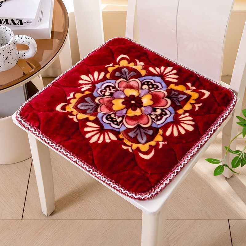 防滑毛绒坐垫加厚椅子办公室饭店餐椅座椅垫学生冬季沙发垫汽车垫 - 图2