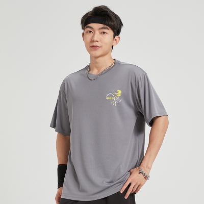 男士短袖圆领休闲衫上衣宽松半袖t恤潮流青少年夏季速干2025新款