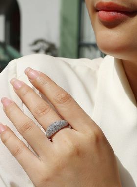 欧美轻奢满钻戒子女不掉色精工