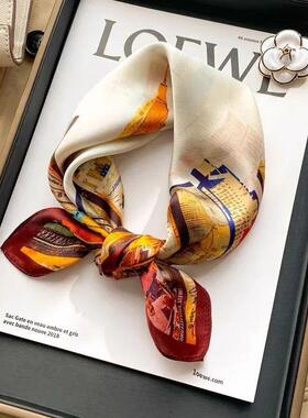 Scarf 100% Silk Bandana Women Square Scarves Wrap Kerchief M