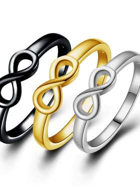 Foreign jewelry new simple fashion black gold lucky number 8