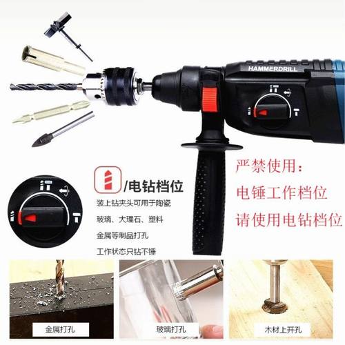 瓷砖专用电锤钻冲击钻两坑两槽三角钻头圆柄混凝土钻孔器麻花多功 - 图2